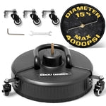Edou Direct Pressure Washer Surface Cleaner with Wheels and Handle - Heavy-Duty Plastic - 15'' - Compatible with Most Elec...
