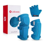 Lascoota Toddler Knee Pads & Elbow Pads Set with Gloves - Small, Blue - Soft-Style Foam Protection for Skateboarding, Roll...