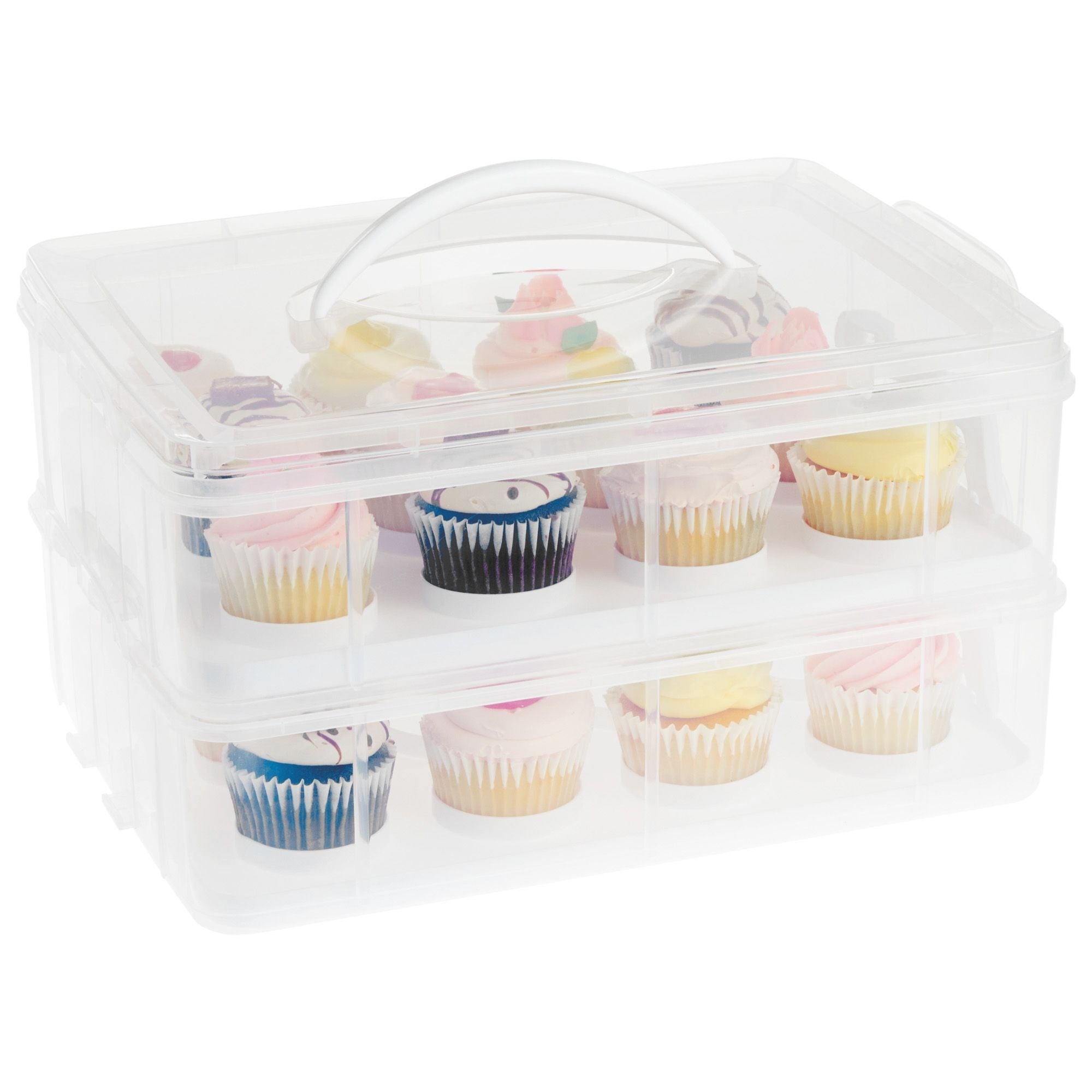 Cupcake Storage Carrier Container Holds 24 Cupcakes or Muffins Great for Parties, Clear