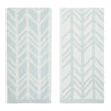 Bathroom Hand Towels Set with Green Chevron Pattern (13.3 x 29 in, 4 Pack)