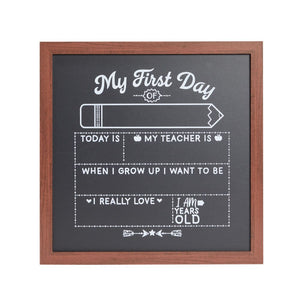First and Last Day of School Chalkboard Sign, Teacher Classroom Supplies (2 Pieces)