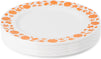 Thanksgiving White Plastic Plates for Fall Party (10.25 In, 24 Pack)