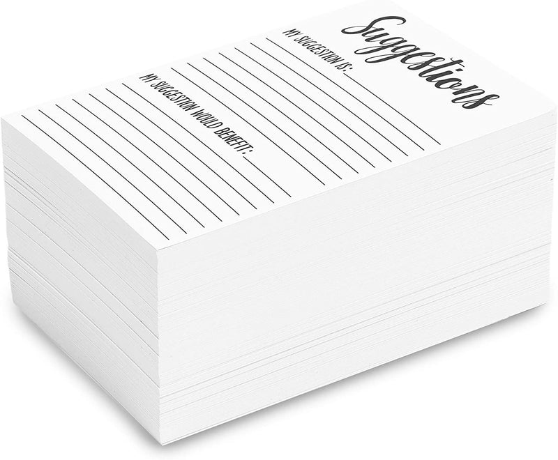 200 Pack Suggestion Cards for Customer Feedback in Bulk, 4x6 in.