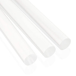 Acrylic Dowel Rods for DIY Crafts, Clear Plastic (1 x 10 in, 3 Pieces)