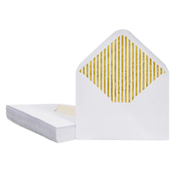 50 Pack 5x7 Ivory Envelopes for Wedding Invitations, A7 Size for Bridal  Shower Announcements with Gold Foil Edges