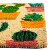 Juvale Natural Coco Coir Door Mat with Cactus Design for Outside, Entryway, 17 x 30 Inch Welcome Rug for Front Door, Porch