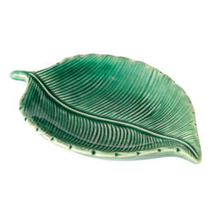 2-Pack Small Green Leaf-Shaped Trinket Tray, 5.3x3.6x0.8-Inch Ceramic Jewelry Dish