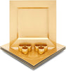 Square Metallic Gold Plastic Charger Plates and Napkin Rings Set (Serves 6)