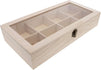 Unfinished Wood Tea Storage Box, 8 Compartments (12.5 x 10 x 2 in)