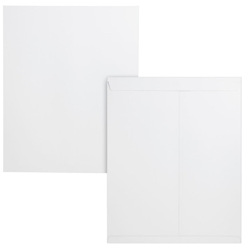 50 Pack Stay Flat Rigid Mailers 17x21 with Self Adhesive Seal, Bulk White Cardboard Envelopes for Shipping, Mailing