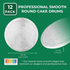 Professional Smooth Round Cake Drums, Silver Foil Wrapping (10 in, 12 Pack)