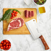 Juvale Meat Cleaver, Heavy Duty Knife with Solid Wood Handle (Stainless Steel, 8-In)