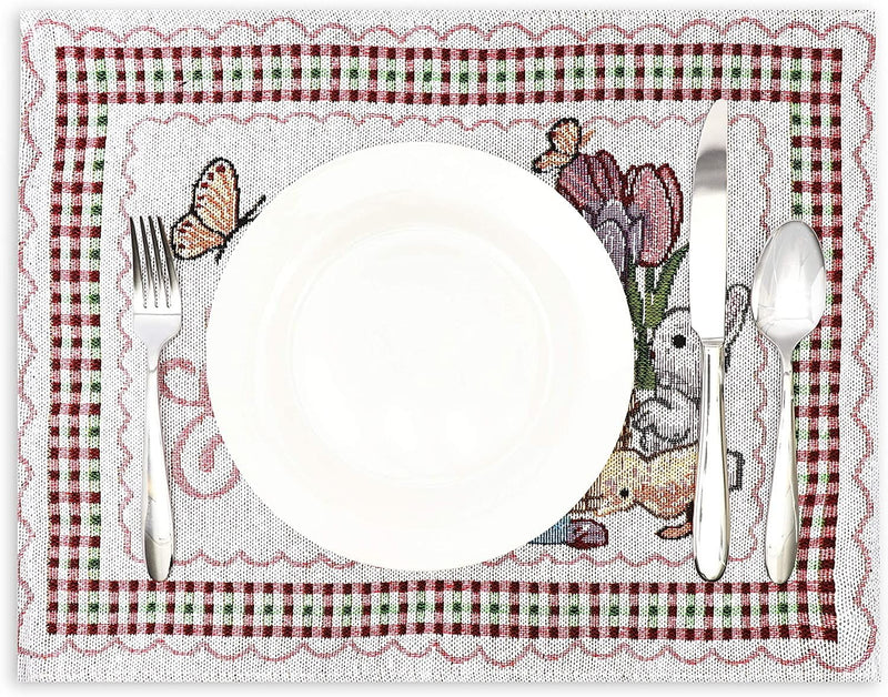Woven Placemats for Dining Table, Easter Placemats Set (4 Pack)