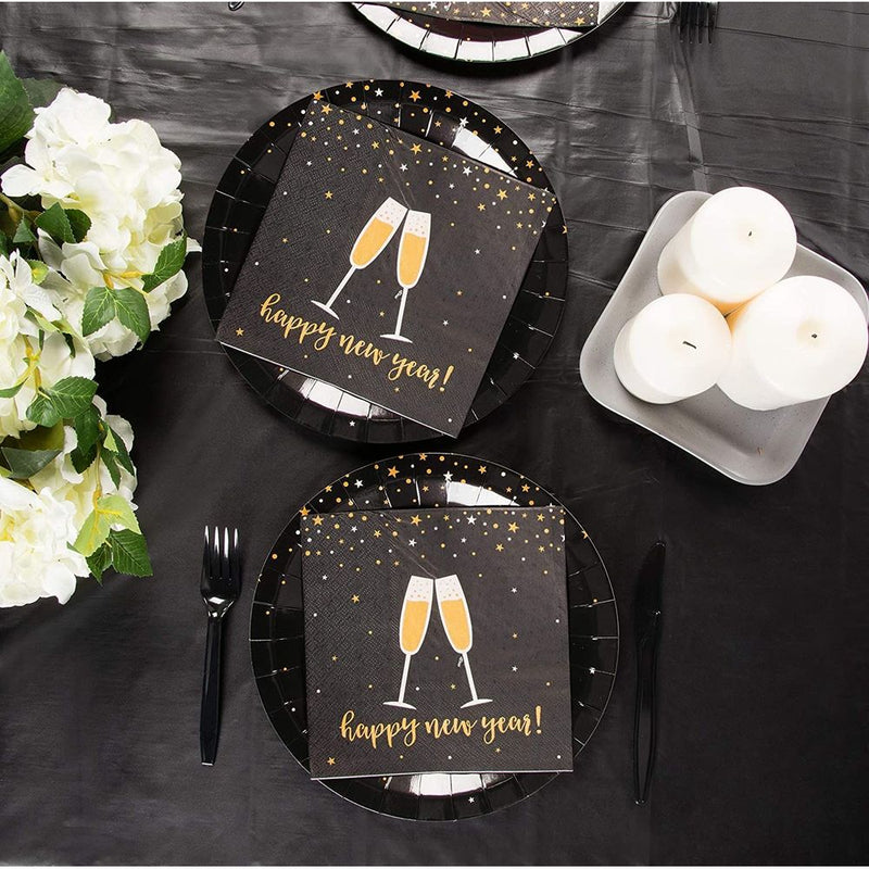 Black Plastic Tablecloth for Graduation, Birthday Party (54 x 108 In, 3 Pack)