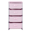 4-Tier Tall Closet Dresser with Drawers - Clothes Organizer and Small Fabric Storage for Bedroom (Pink)