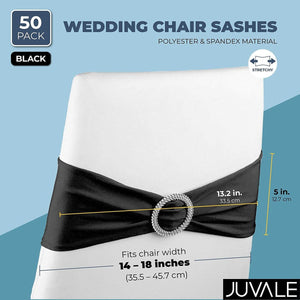 Gold Chair Sashes for Wedding Reception, Baby Shower, Birthday Party (50 Pack)