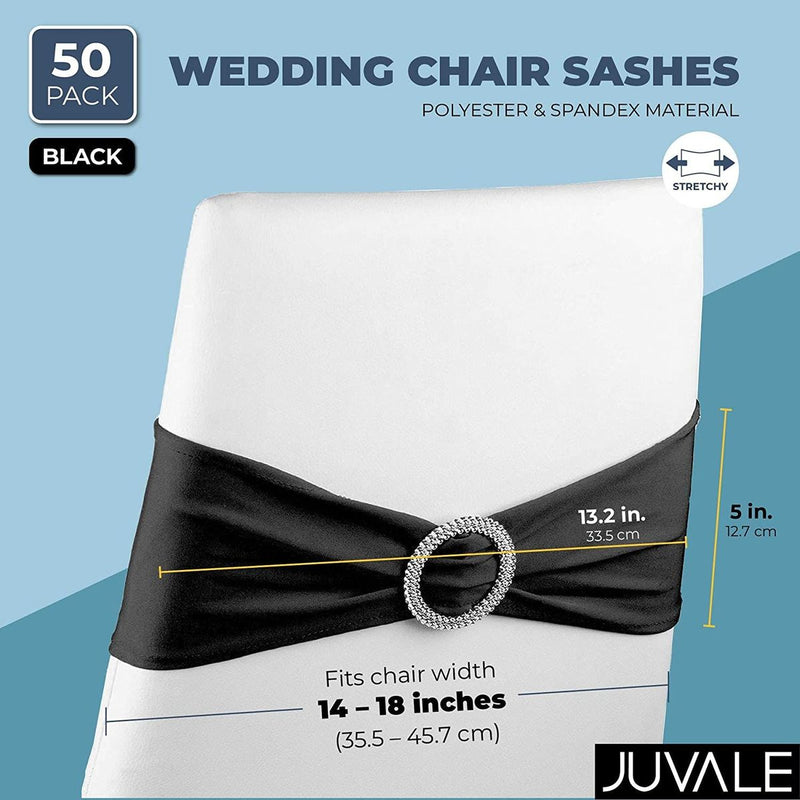 Gold Chair Sashes for Wedding Reception, Baby Shower, Birthday Party (50 Pack)
