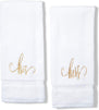 Monogrammed Hand Towels for Wedding, His and Hers (White, 16 x 30 in, Set of 2)