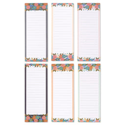 6-Pack Magnetic Notepads for Refrigerator - Shopping List, To-Do, Memo, Scratch Pads (6 Floral Designs, 60 Sheets Each)