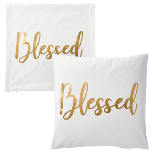 4 Pack Decorative Pillow Covers 20x20, Faith, Love, Blessed Pillow Cover Set (4 Designs, Gold Colored)