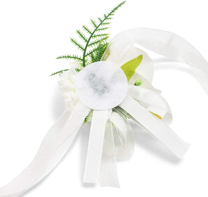 Bright Creations 6 Pack White Rose Wedding Wrist Corsage for Bridal and Bridesmaid