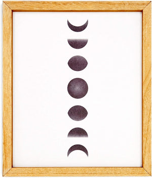 Moon Phases Wall Décor, Modern Framed Art (10 x 11.8 Inches)