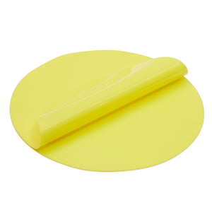 2-Pack Round Silicone Microwave Mats, Yellow 11.8-Inch Diameter Thin Protective Microwave Turntable Sheets, Hot Dish Trivets, Pot Holders, Leftover Covers, and Placemats