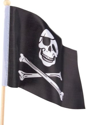 12-Piece Jolly Roger Stick Flags - Black Pirate Hand-Held Flags, Polyester Stick Flag Banners, Decorations Parties, Parades Festivals, 5.5 X 8.3 inches