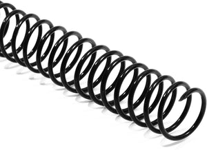 Black Spiral Binding Coils, Plastic Spines for 130 Sheets (12 in, 16mm, 4:1 Pitch, 100 Pack)