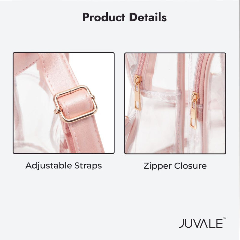 Mini Clear Backpack for Stadiums, Festivals, Sporting Events (Rose Gold)
