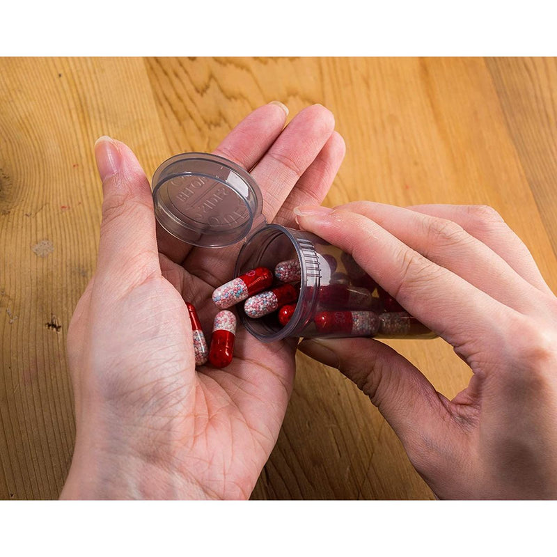Empty Prescription Bottles with Lids, Plastic 13 Dram Pill Vials (Black, 50 Pack)