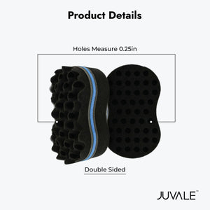Juvale Big Holes Hair Brush Sponge for Dreads, Twists, Waves, and Afro Curls (7.2 x 4.5 x 3 in, 2 Pack)