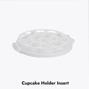 2-In-1 Round Cake Carrier with Lid for 6-8 Inch Pies, 13 Cupcakes (11 x 5.75 In)