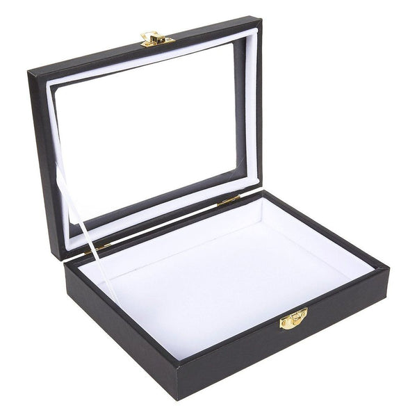 Bug Display Box with Glass Window, Mount for Collecting Insects (8 x 6 In, Black)