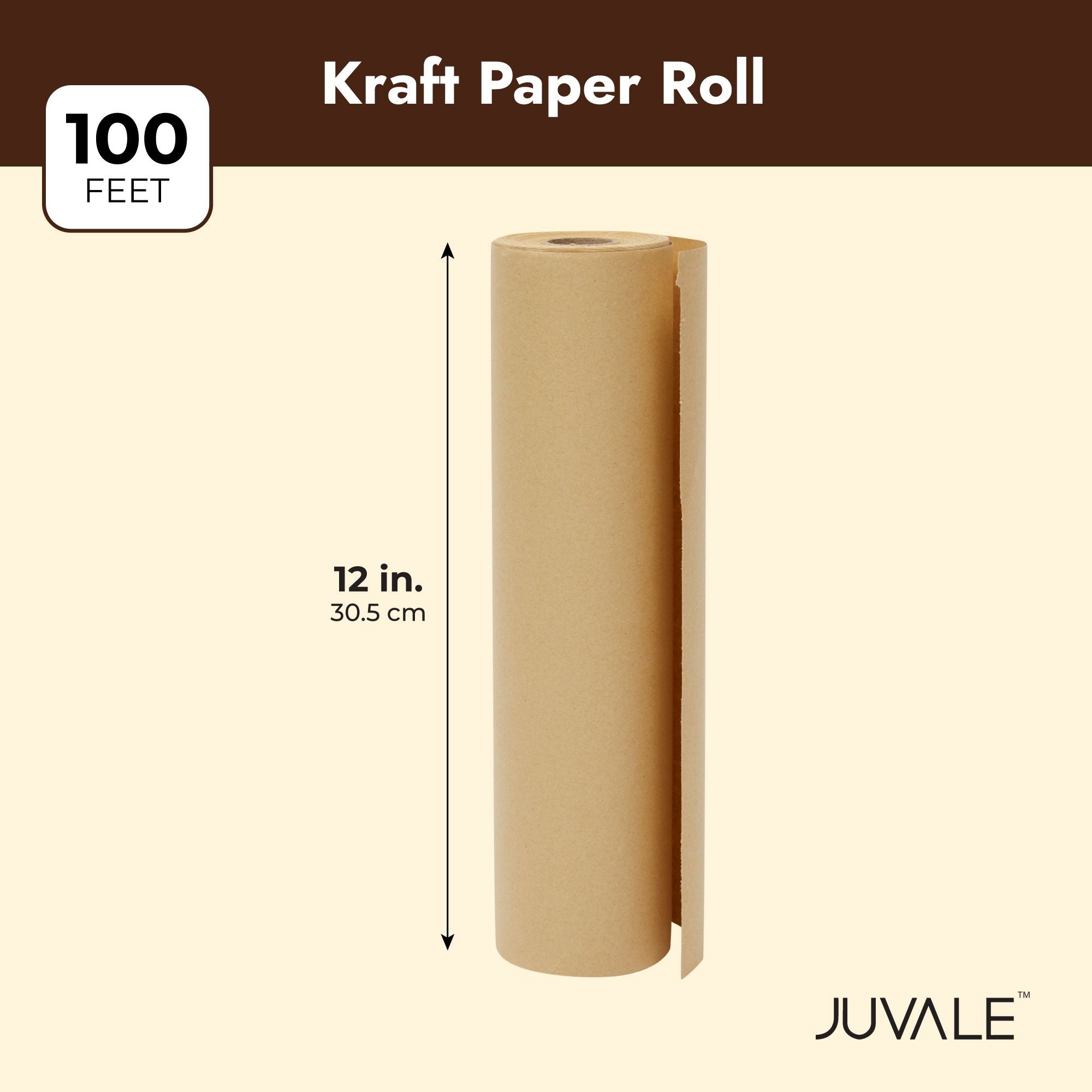 Kraft Paper Roll for Gift Wrapping, Moving, Packing, Plain Brown Shipping  Paper for Arts and Crafts, Bulletin Board Easel, DIY Projects (12 x 1200