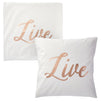 Set of 4 Rose Gold Throw Pillow Covers, Live Laugh Love Dream Decorative Cases for Home Decor, Living Room (20x20 In)