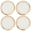 4 Pack White Onyx Geode Coasters with Gold Painted Edges, Housewarming Gifts for New Home (3.75-4 in)