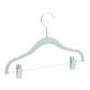 24-Pack Light Blue Velvet Hangers with Movable Clips for Baby and Kids Clothes, Slip-Resistant, Space-Saving for Pants, Leggings, Skirts, Shorts, Jackets, 360 Degree Swivel Hook (12x8 in)