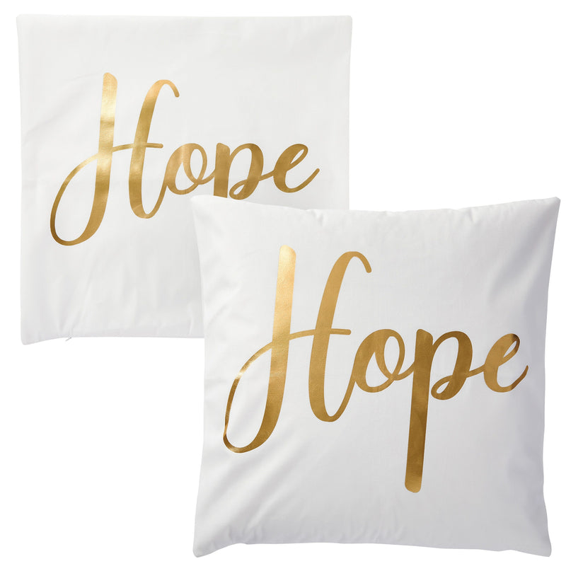 4 Pack Decorative Pillow Covers 20x20, Faith, Love, Blessed Pillow Cover Set (4 Designs, Gold Colored)