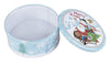 Juvale Christmas Nesting Cake Tins - 3-Set Round Nested Cookie Candy Storage Containers with Lids for Confectioneries, Holiday Decor, Light Blue and White