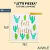 Let’s Fiesta Paper Napkins for Cinco De Mayo Party (5.5 x 5.5 In, 50 Pack)