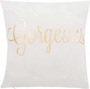 Throw Pillow Covers - 4-Pack Decorative Couch Throw Pillow Cases for Girls and Woman, White Covers with Rose Gold Foil Lettering and Print Design Cushion Covers for Modern Home Décor, 17 x 17 Inches