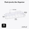 12 Grid Clear Plastic Jewelry Box Organizer, Storage Container (10 Pack)