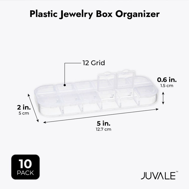 Price-Wise Wonder Juvale 3 Pack Jewelry Organizer Box for Earrings Storage,  Clear Plastic Bead Storage Containers for Crafts, 36 Grids Each, storage  boxes with lids for organizing 