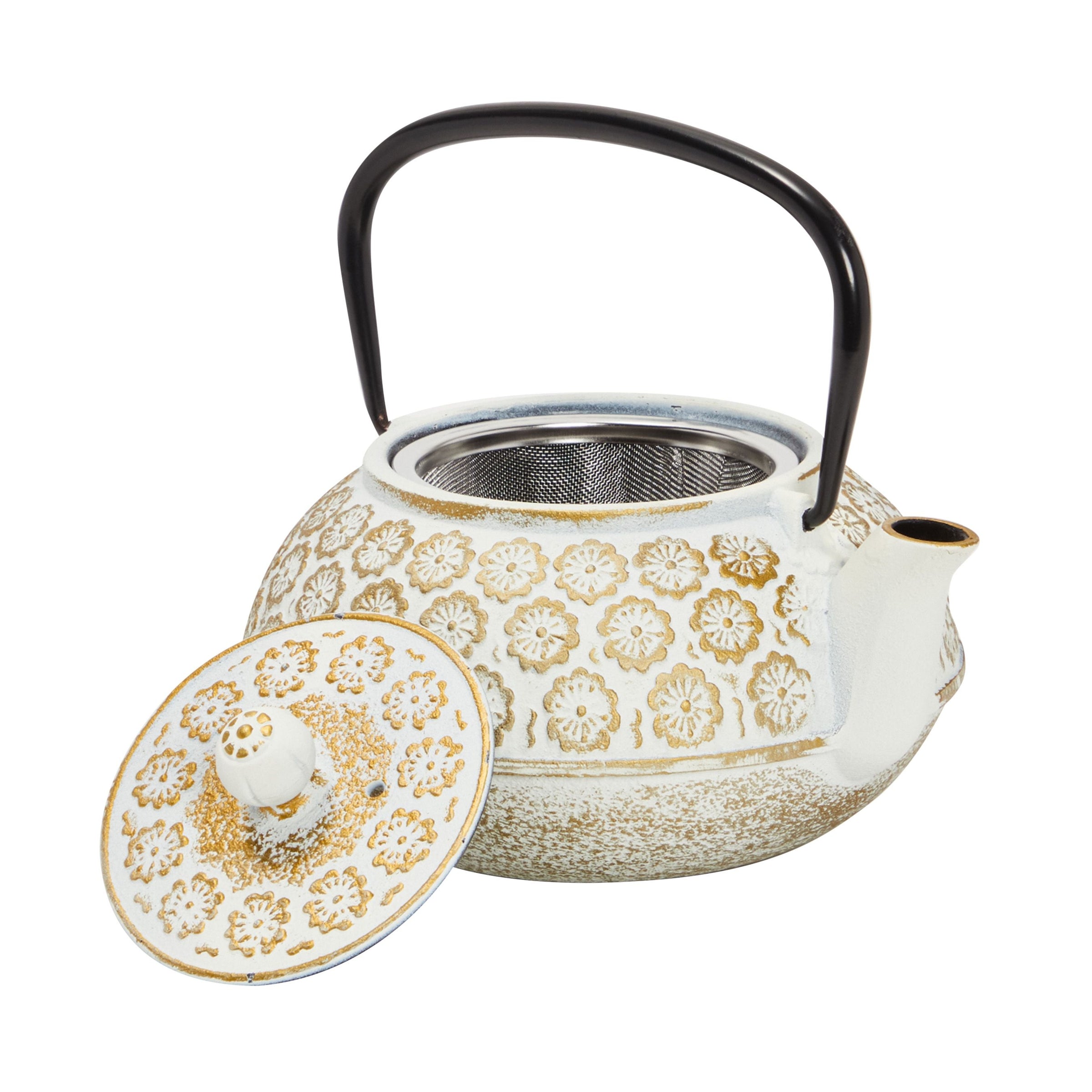 Juvale Cast Iron Tea Pot With Stainless Steel Loose Leaf Infuser