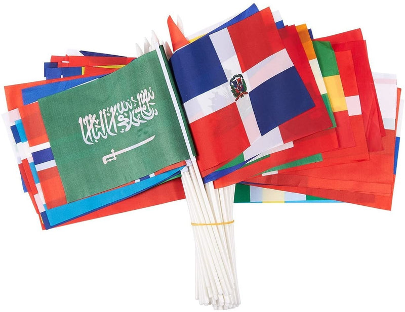 Juvale 72-Pack Country Flags - International Flags The World, Party Decorations, 72 Different Countries, Assorted Colors, 7.5 x 5.2 inches
