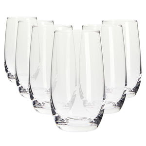 12oz Clear Highball Glasses Set of 6 for Beer, Juice, Mixed Drinks, Cocktails (2 x 5 In)