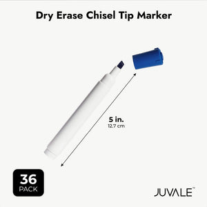 Blue Dry Erase Chisel Tip Marker Set for Whiteboards, Bulk Set (36 Pack)