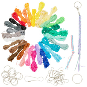 31 Color Lanyard String Kit, Gimp String for Bracelets Boondoggle Keychains, Plastic Cord with Rings and Hooks (40 Ft Each Roll)