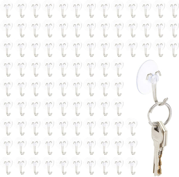 Mini Clear Suction Cup Hooks, 0.19 Inches (30 mm, 100 Pack)
